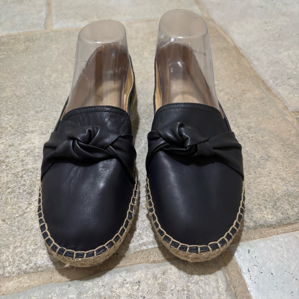 Talbots Izzy Knot Nappa Espadrille Flats Women’s 9 Navy Blue